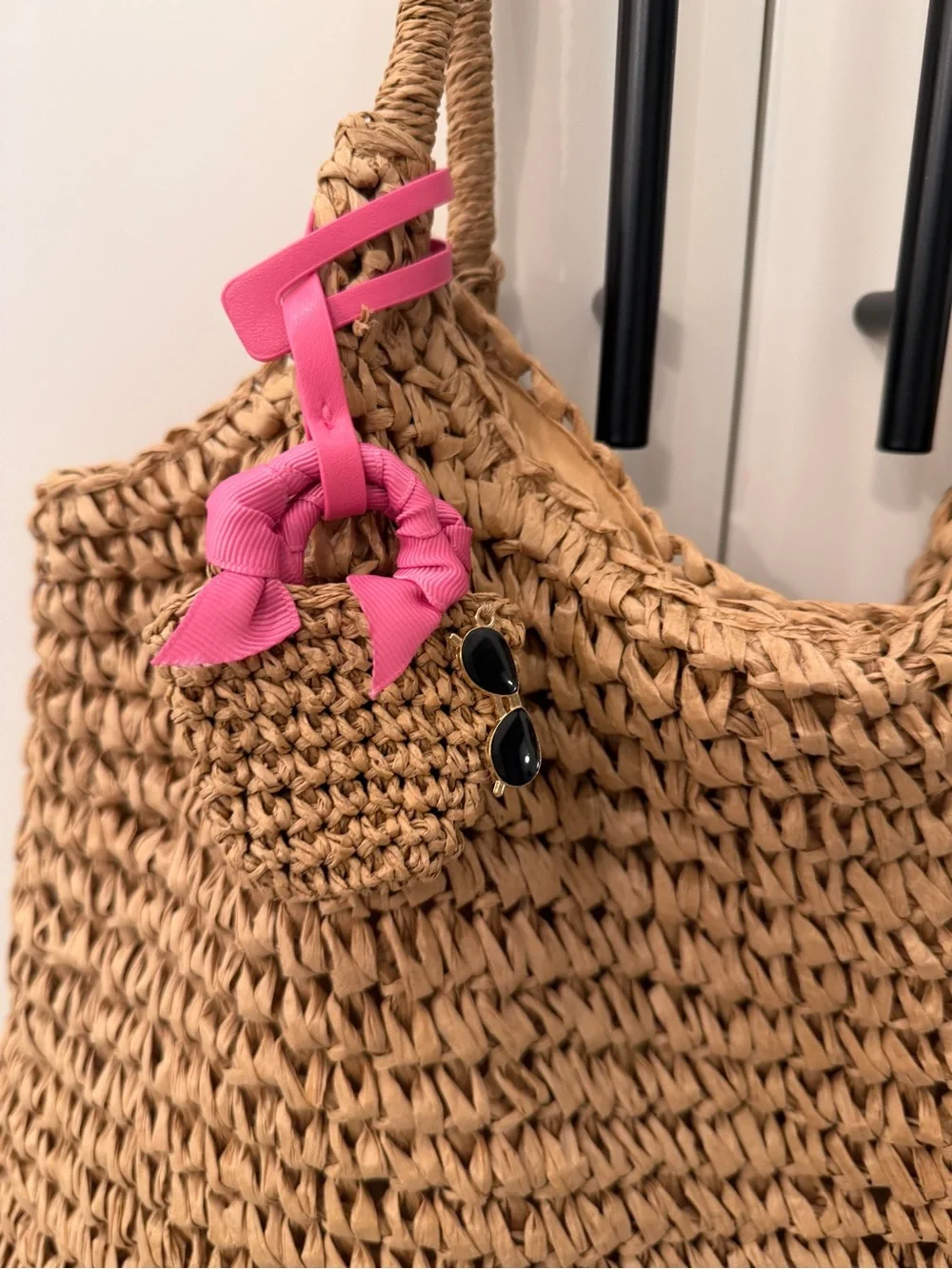 Woven Straw Tote Bag in Natural Tan